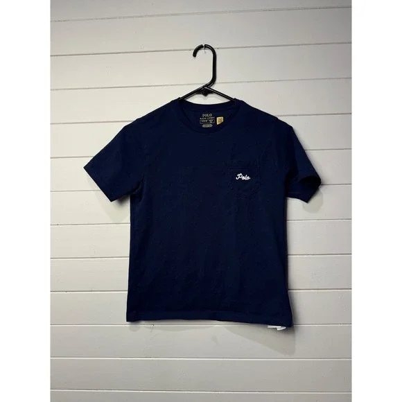 Polo Ralph Lauren Kids Navy Blue Dog Life Vest Graphic T Shirt Size M 8/10 - Picture 1 of 8